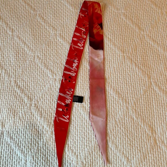 Ted Baker Tie/Ribbon Recycled Polyester Red and White - Picture 1 of 14